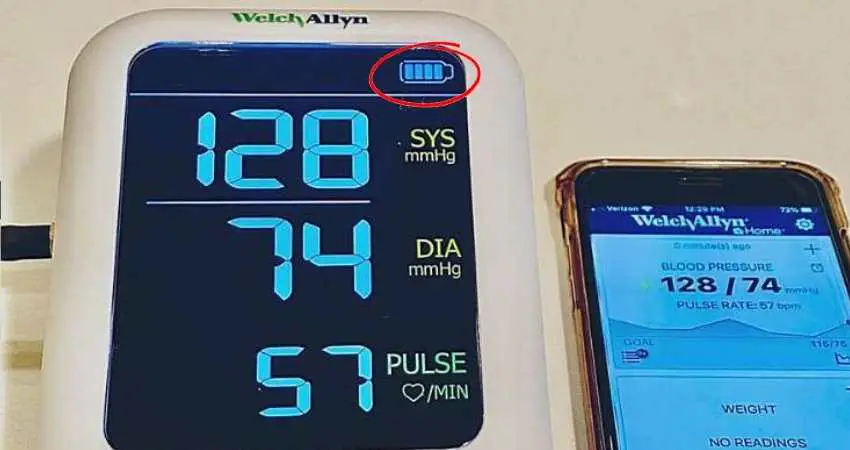blood pressure monitor battery indicator